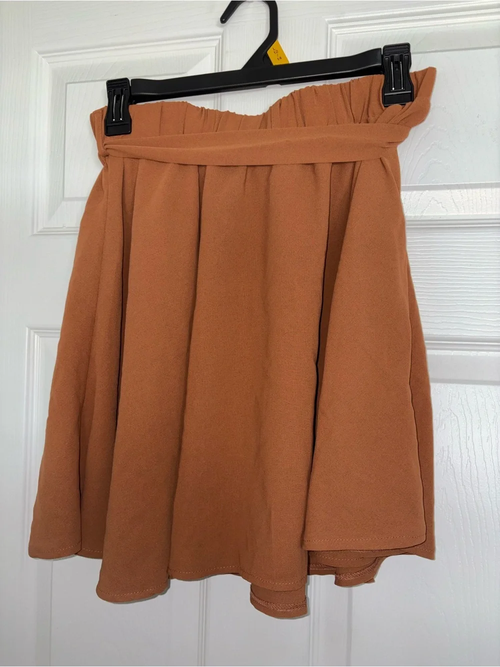 Women's Paperbag Waist Tie Skirt - Rust
